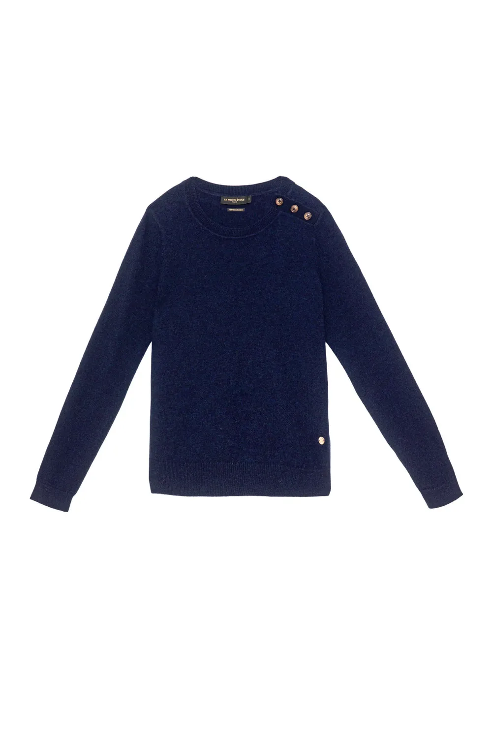 La Petite Etoile Moody trui kasjmier blauw knopen