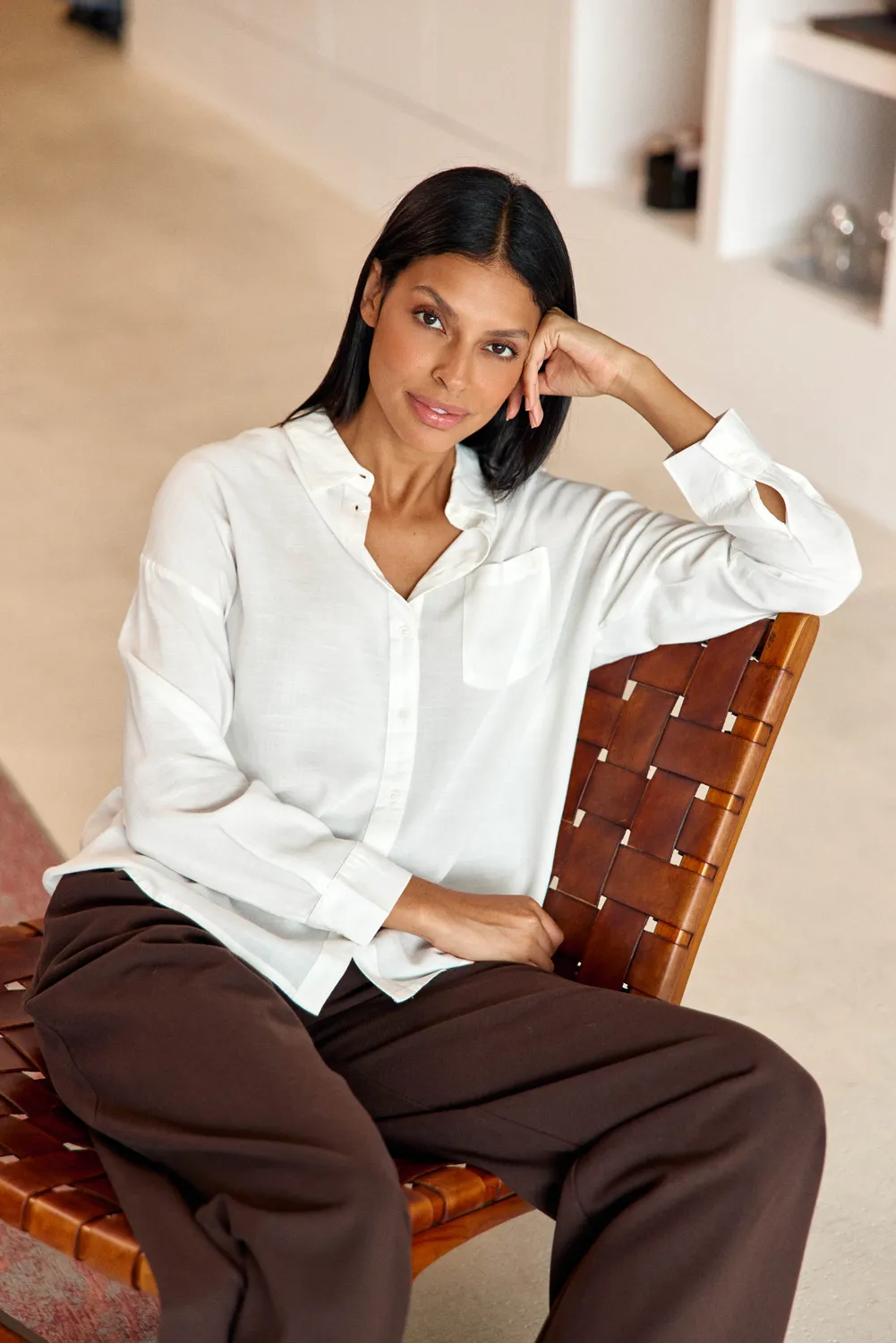 La Petite Etoile Chanice blouse ecru overhemdmodel katoen