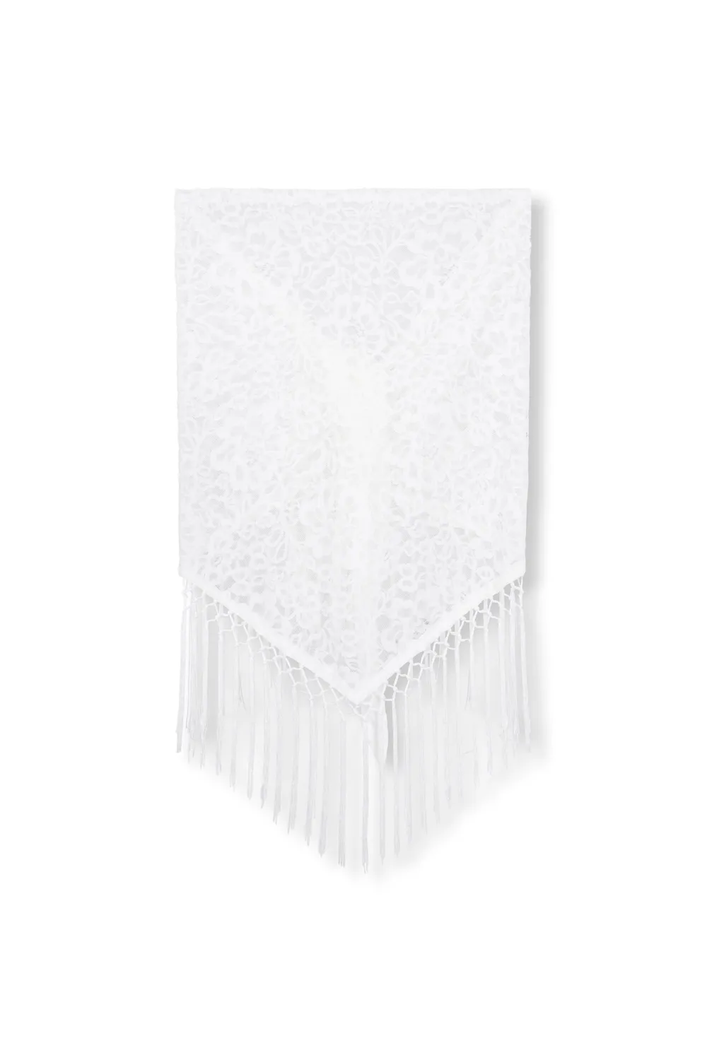 Refined Department Carry sjaal wit kant met franjes