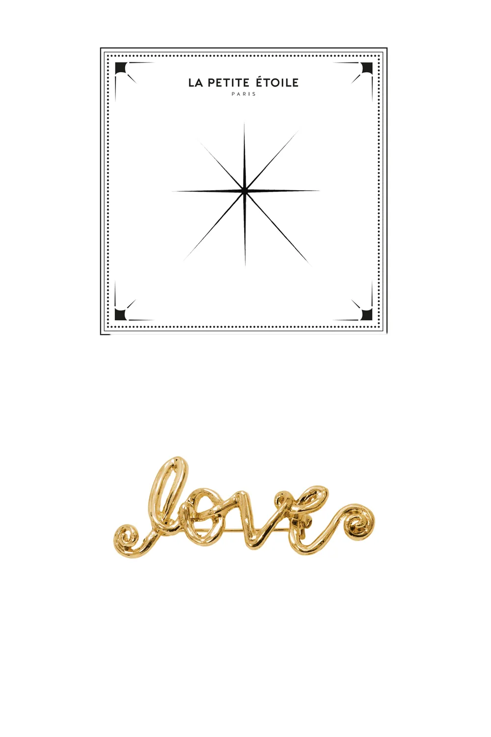 La Petite Etoile Alby broche goud Love glanzend