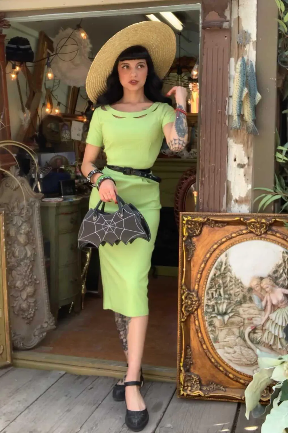 Tatyana Connie Titanite pencil jurk XS groen stretch