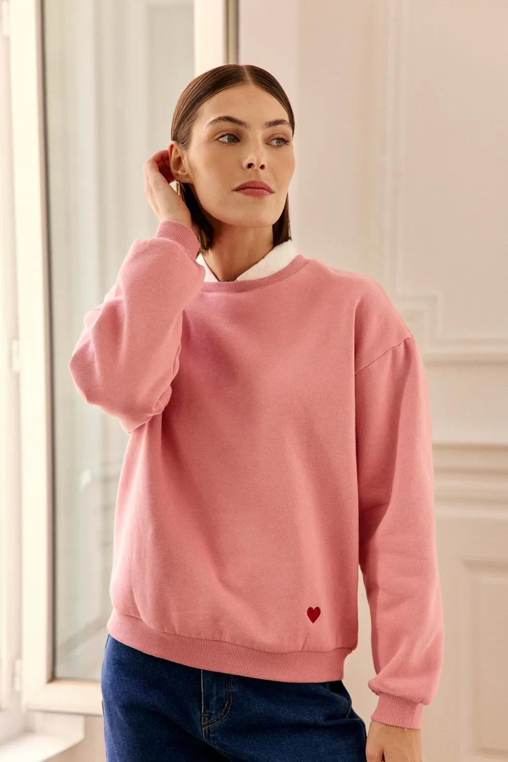 La Petite Etoile Ticka sweater roze borduursel