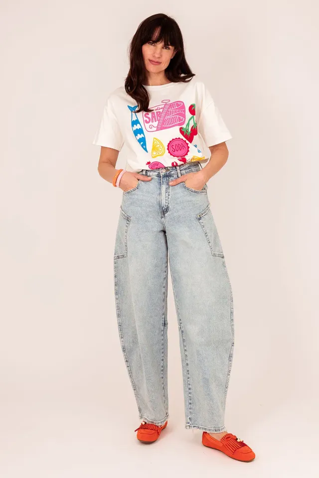 Amiek Sardine T-shirt wit onesize t/m maat 42