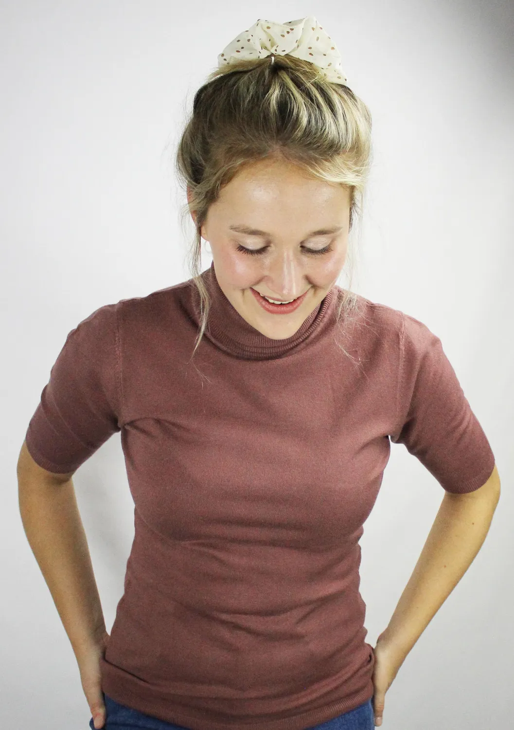 LOVEDRUNKY Turtleneck top oud roze zachte col