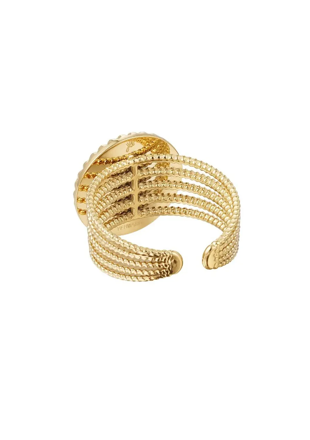 LOVEDRUNKY Statement Stone ring goud paars one size