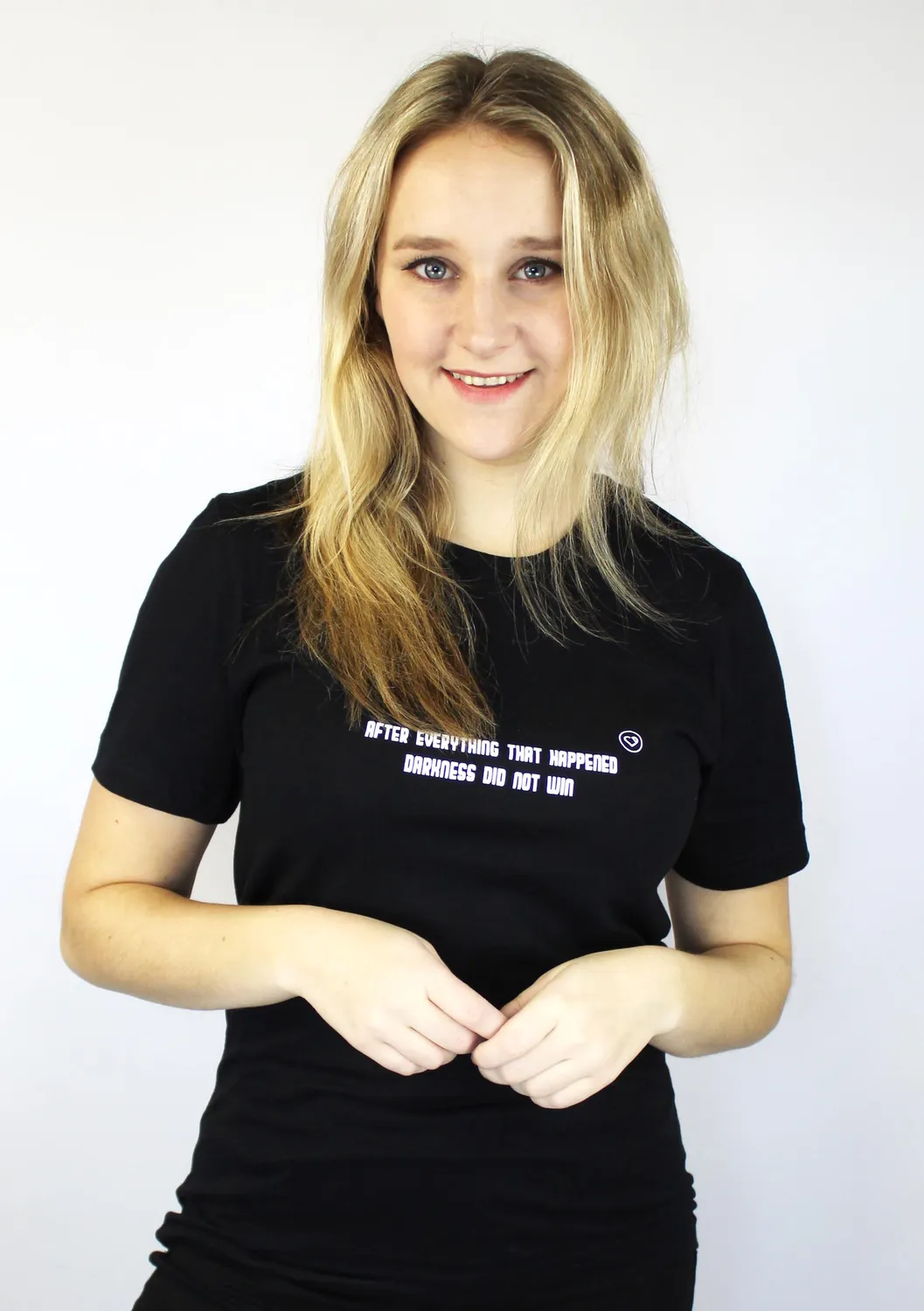 LOVEDRUNKY I Am A Fighter T-shirt zwart met print