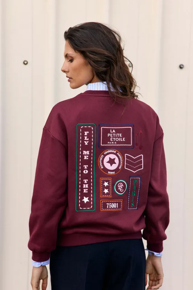 La Petite Etoile Tenky sweater marine geborduurd fleece