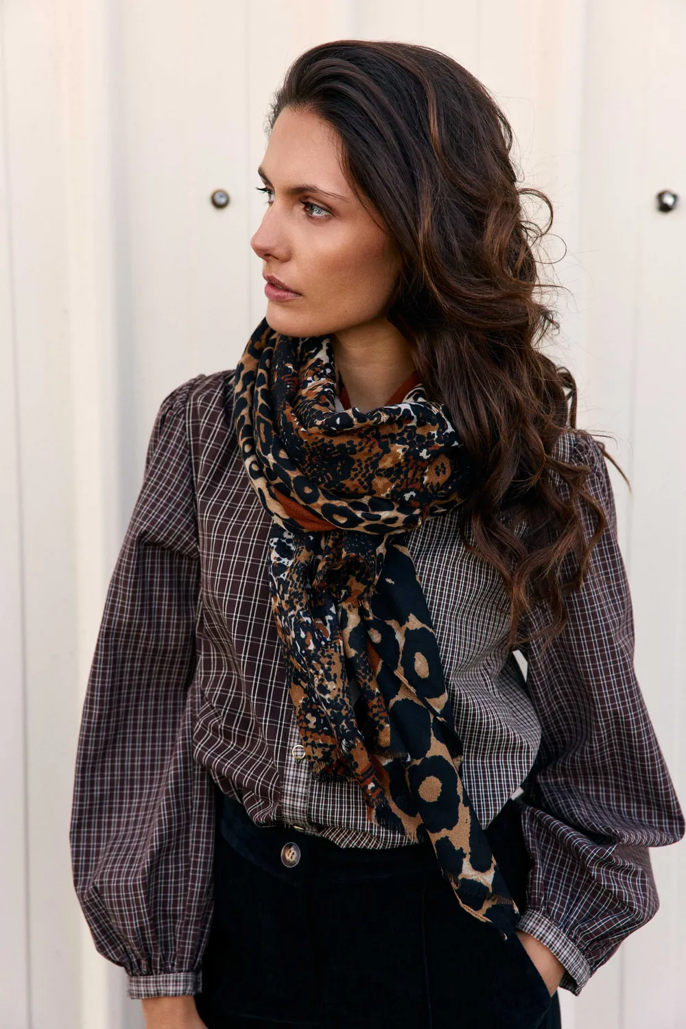 La Petite Etoile Althea sjaal luipaard bruin