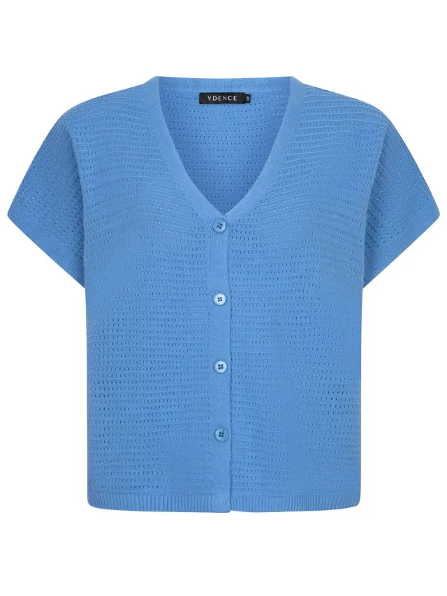 Amiek Knitted Top Elin blauw gebreide top dames