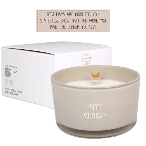 Amiek Flessenpost kaars Happy Birthday Fig's Delight