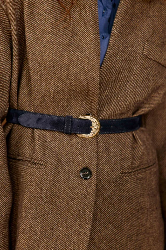 La Petite Etoile Andrea suede riem marine met gesp