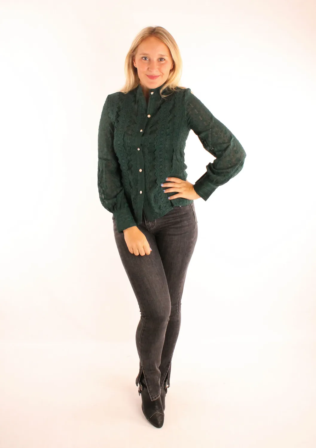 LOVEDRUNKY Jeans Skinny Split skinny jeans donkergrijs split