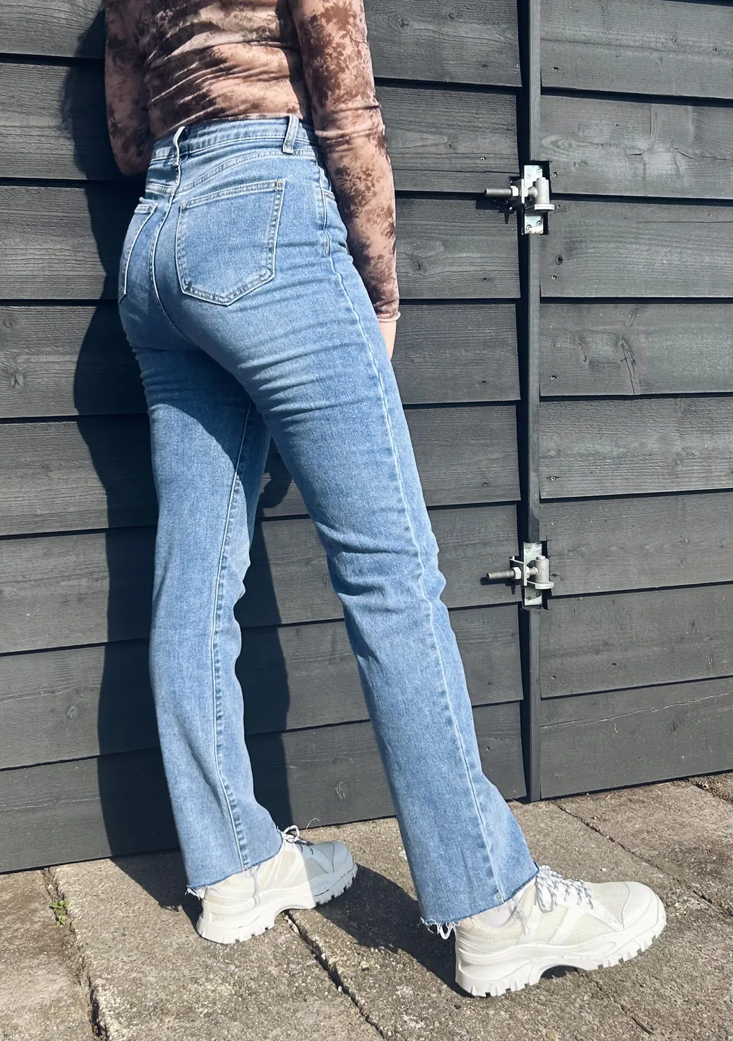 LOVEDRUNKY Straight Fit Jeans Blauwe Denim Stretch