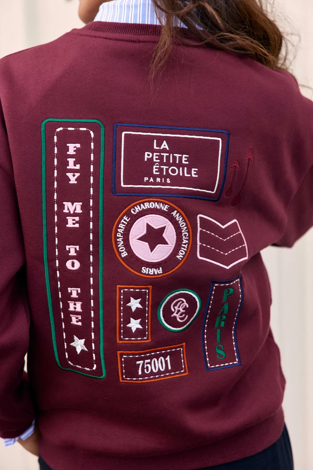La Petite Etoile Tenky sweater marine geborduurd fleece