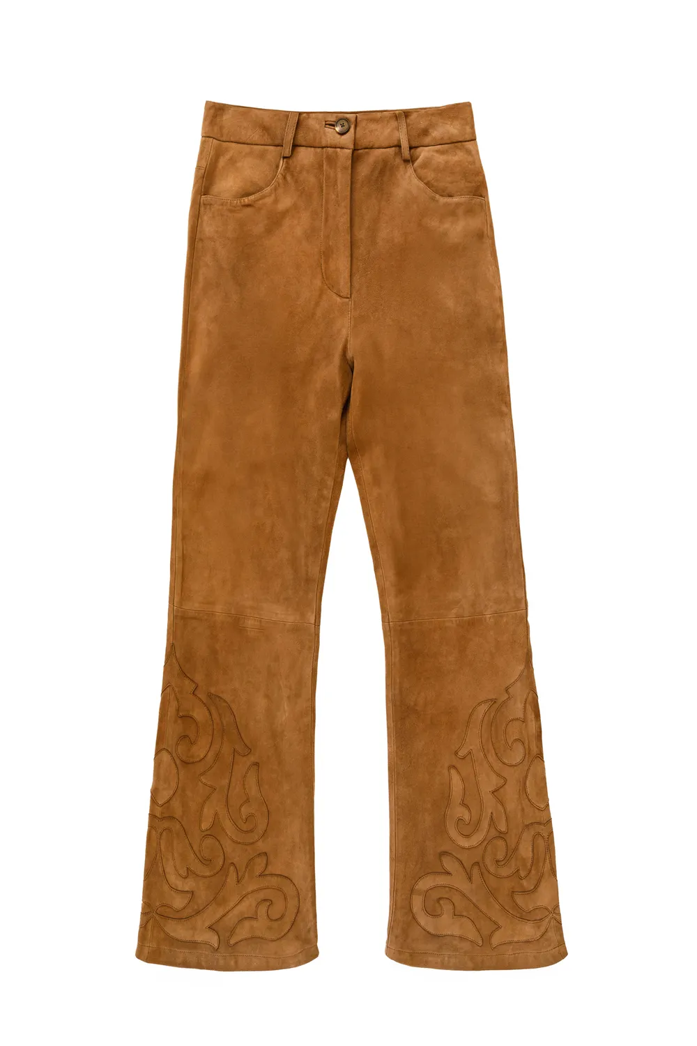 La Petite Etoile Farey broek camel leer flare