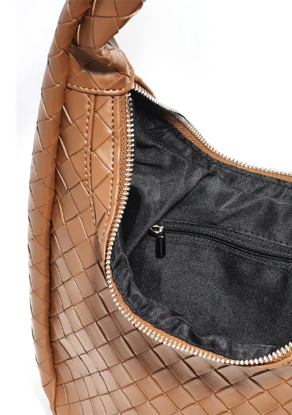 LOVEDRUNKY Gevlochten tas bruin 26 cm schoudertas