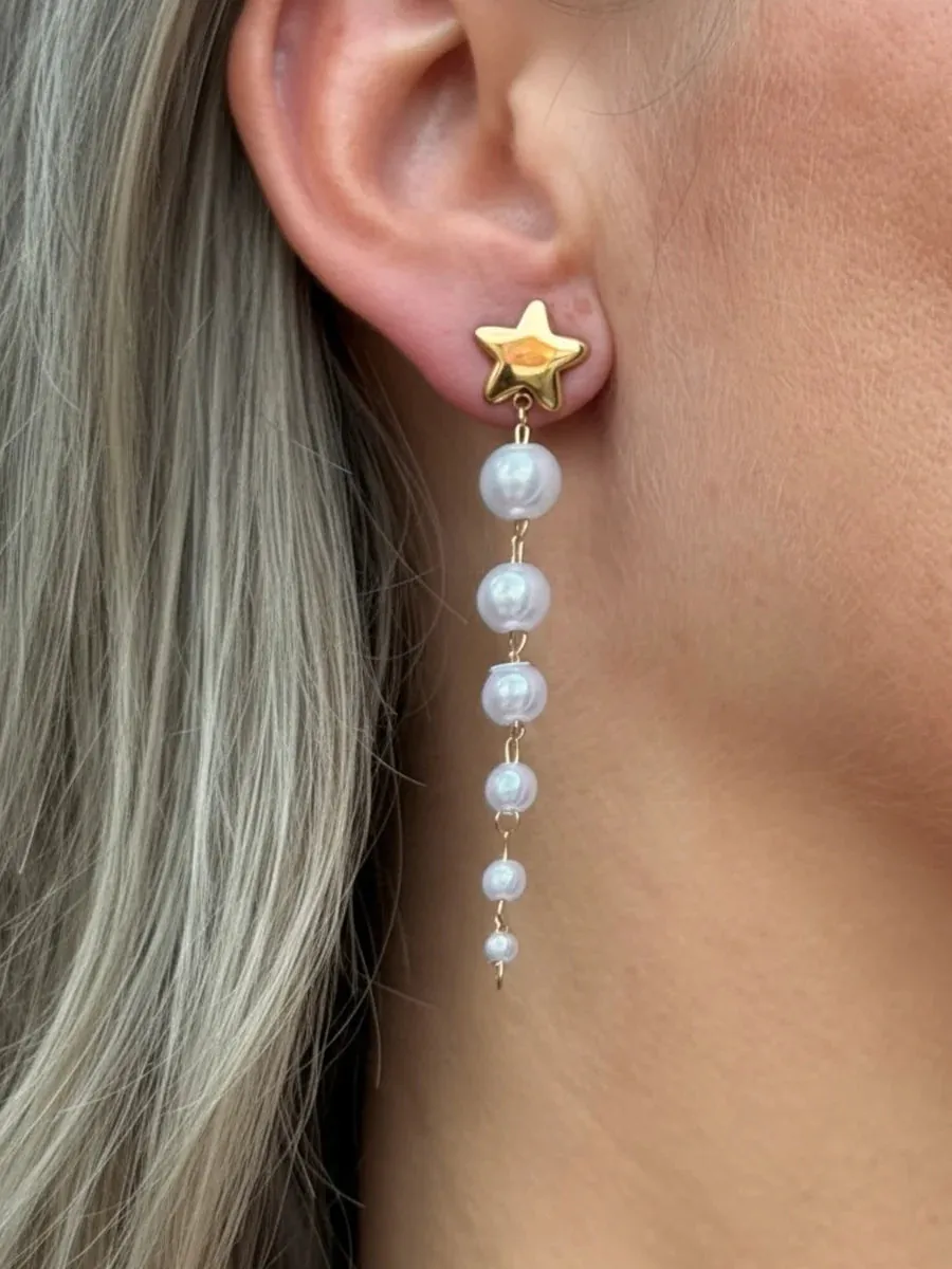 Studio Frenchie Rising Star oorbellen goud resin