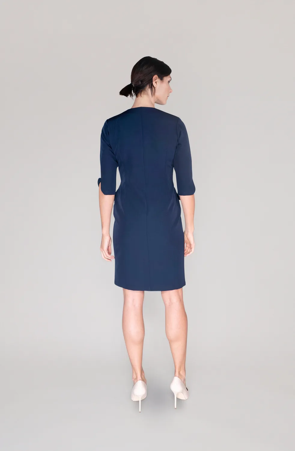 Laboutiek The Button jurk navy blue stretch