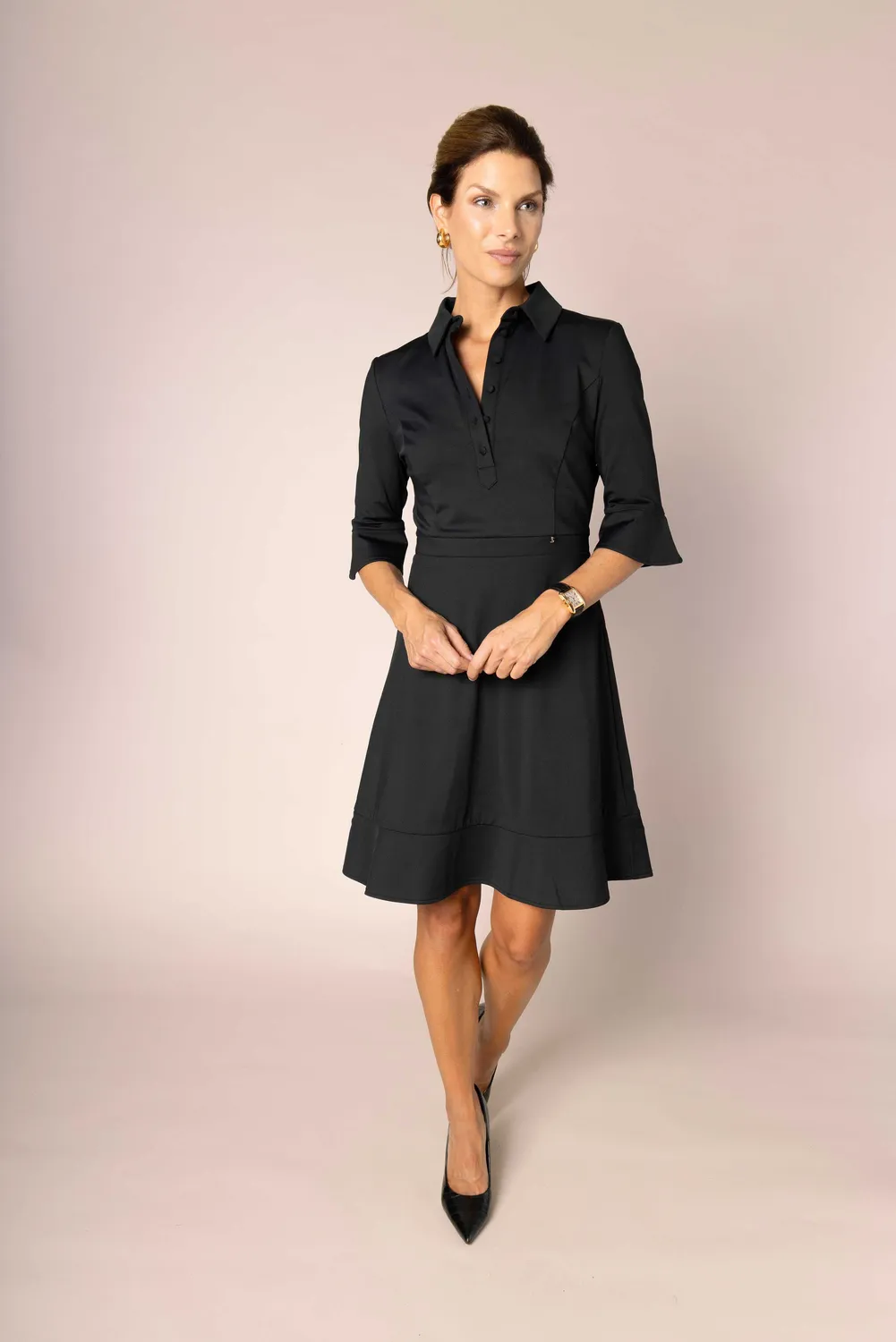Laboutiek Ruffle jurk zwart travel