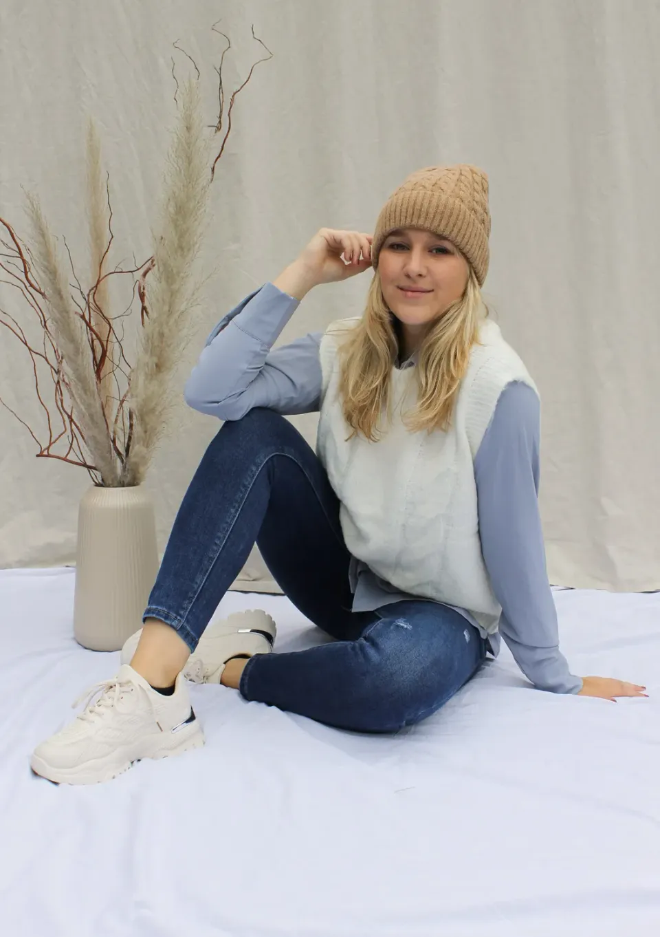 LOVEDRUNKY Spencer trui wit kabel knit