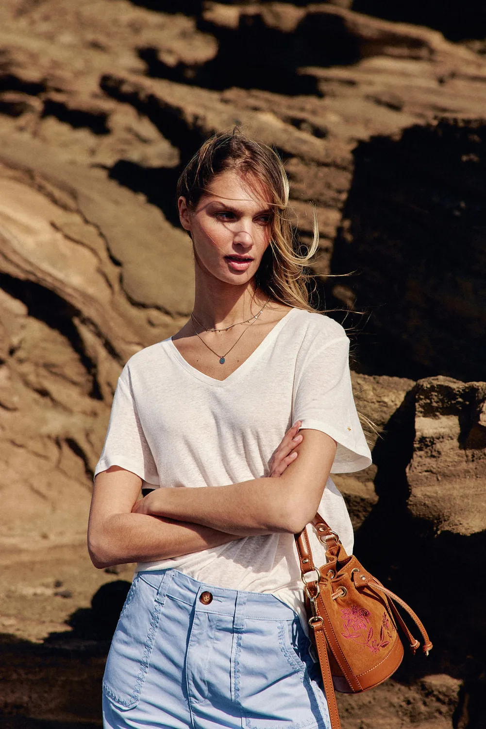 La Petite Etoile Aimmy leren tas camel emmer