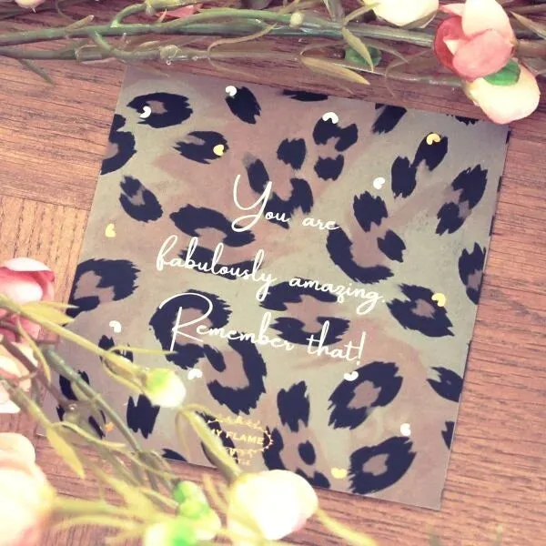 Amiek You Are Fabulous sleutelhanger panterprint vegan leer