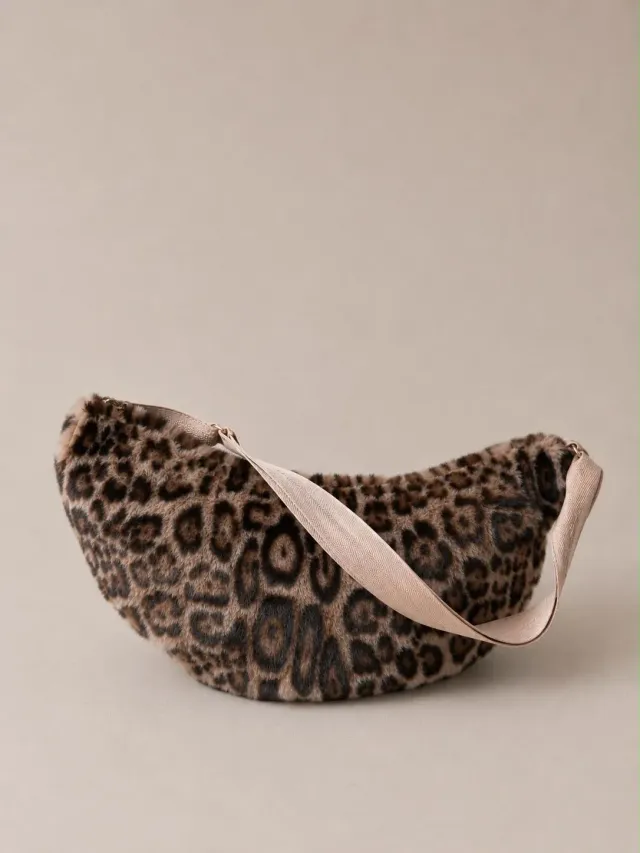Amiek Fluffy Moon Bag schoudertas luipaard panterprint
