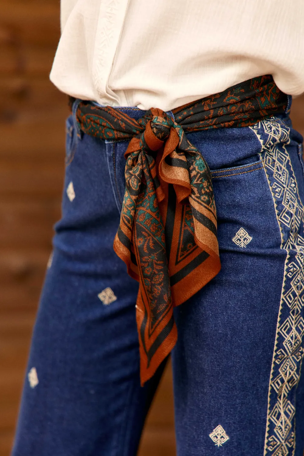 La Petite Etoile Alaya sjaal marine paisley