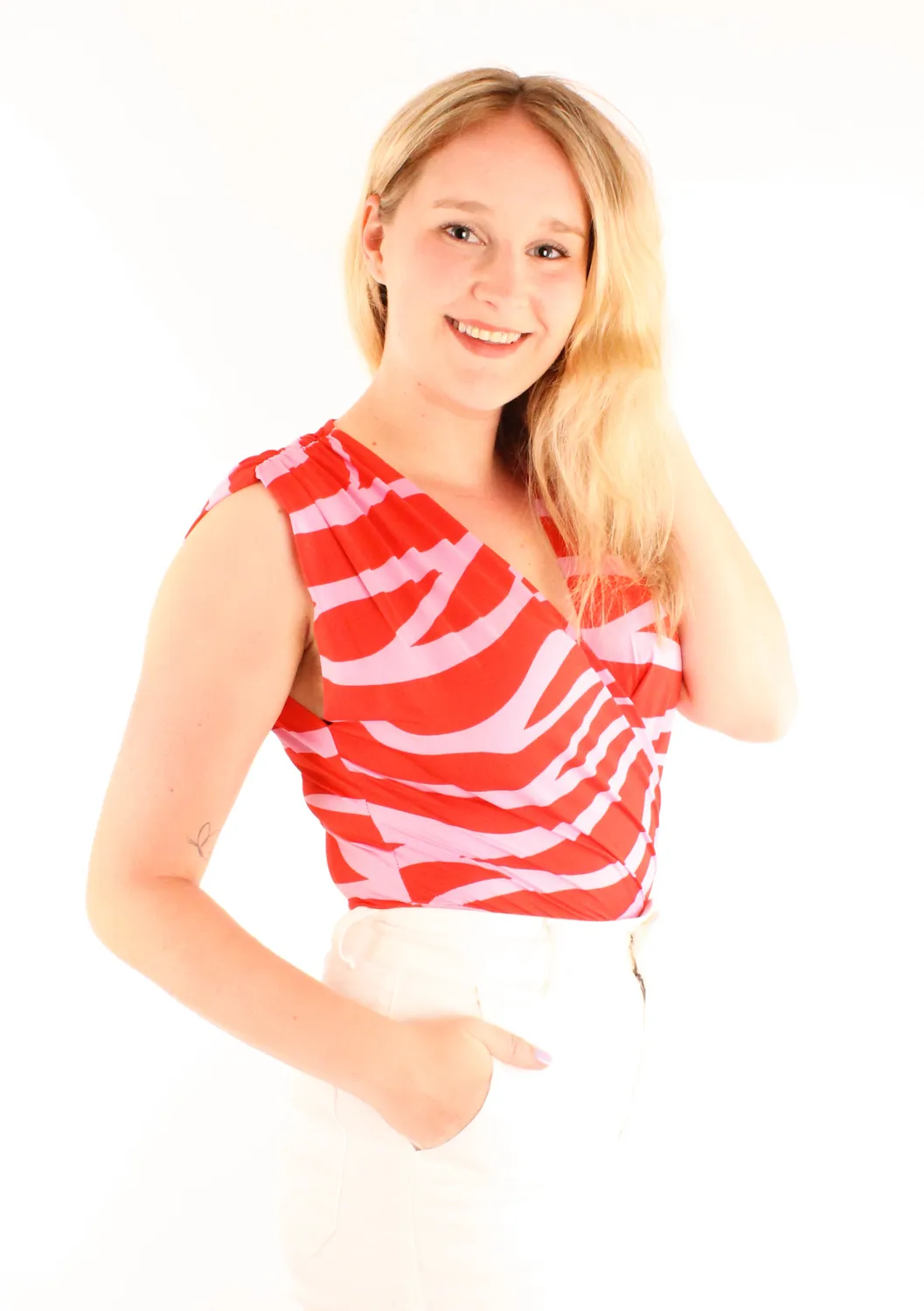 LOVEDRUNKY Colourblock body rood roze print
