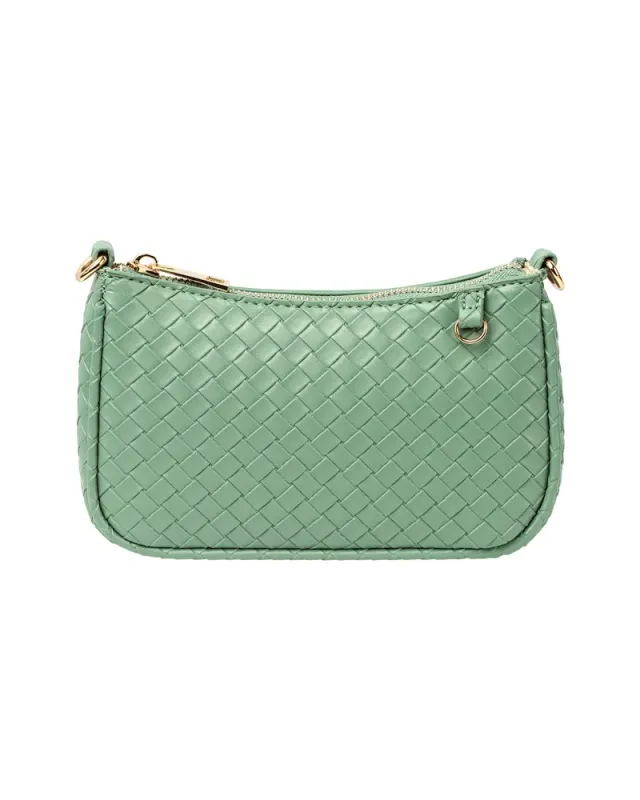 LOVEDRUNKY Braided crossbody tas Mintgroen klein