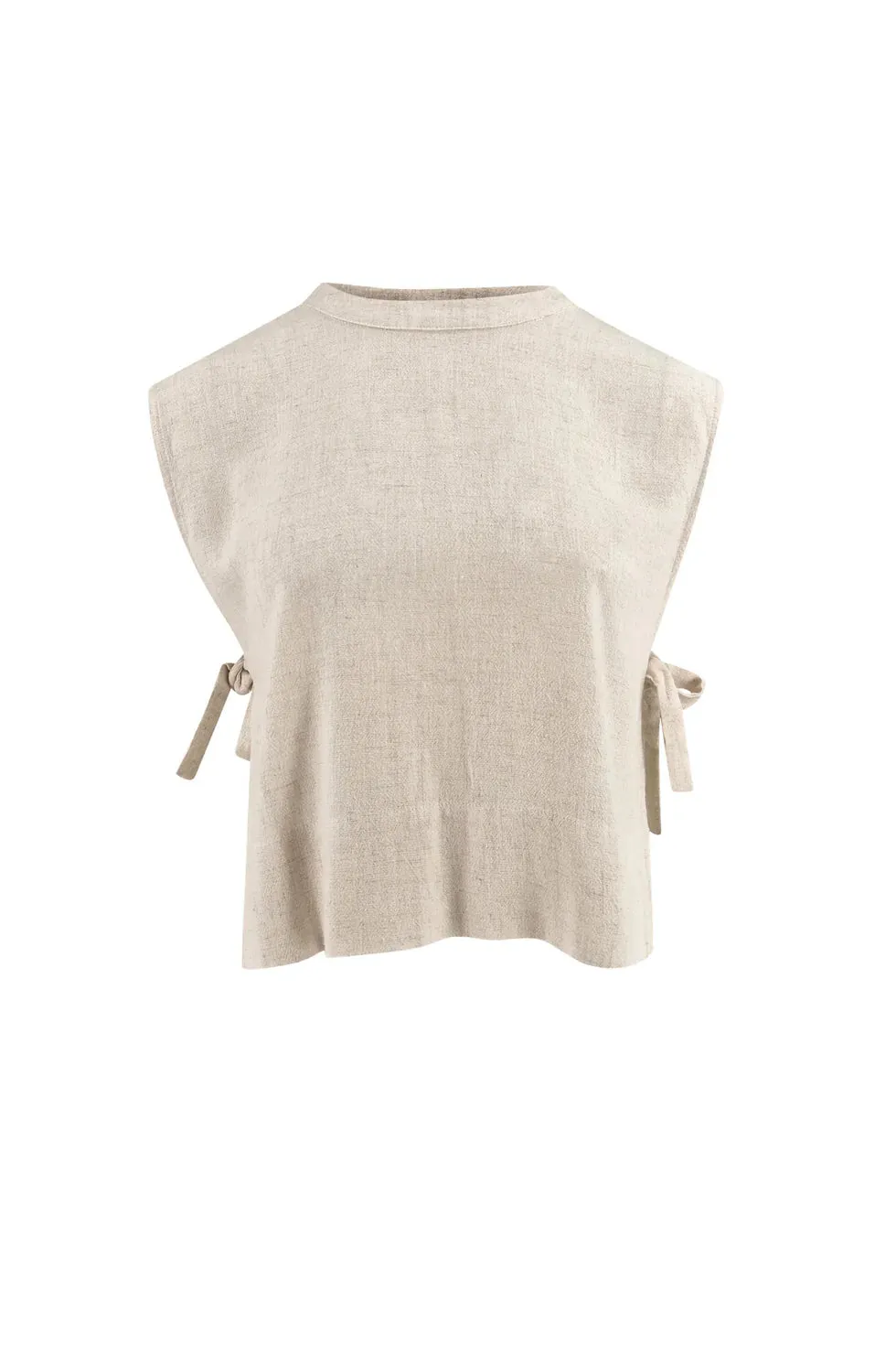 Moost & The Muse Fallon crop top linnen light beige