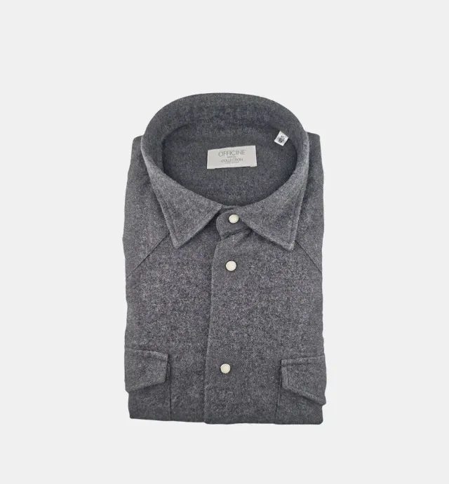 Officine Napoli Rodeo 2338 Semiwide overhemd grijs