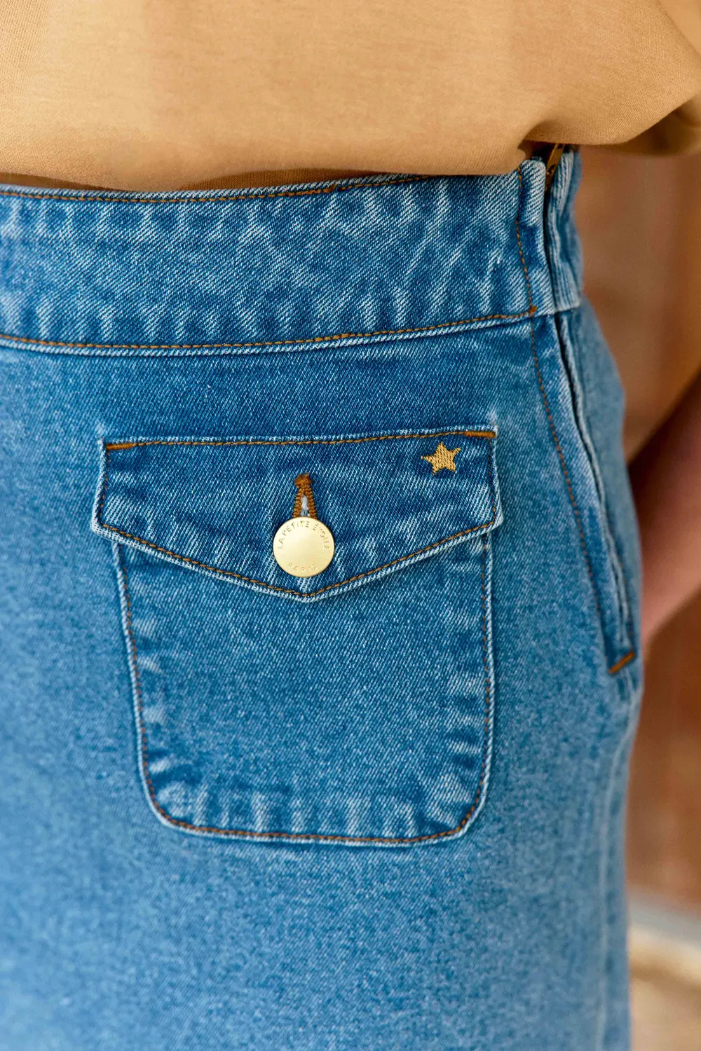 La Petite Etoile Jadani spijkerrok stone blauw