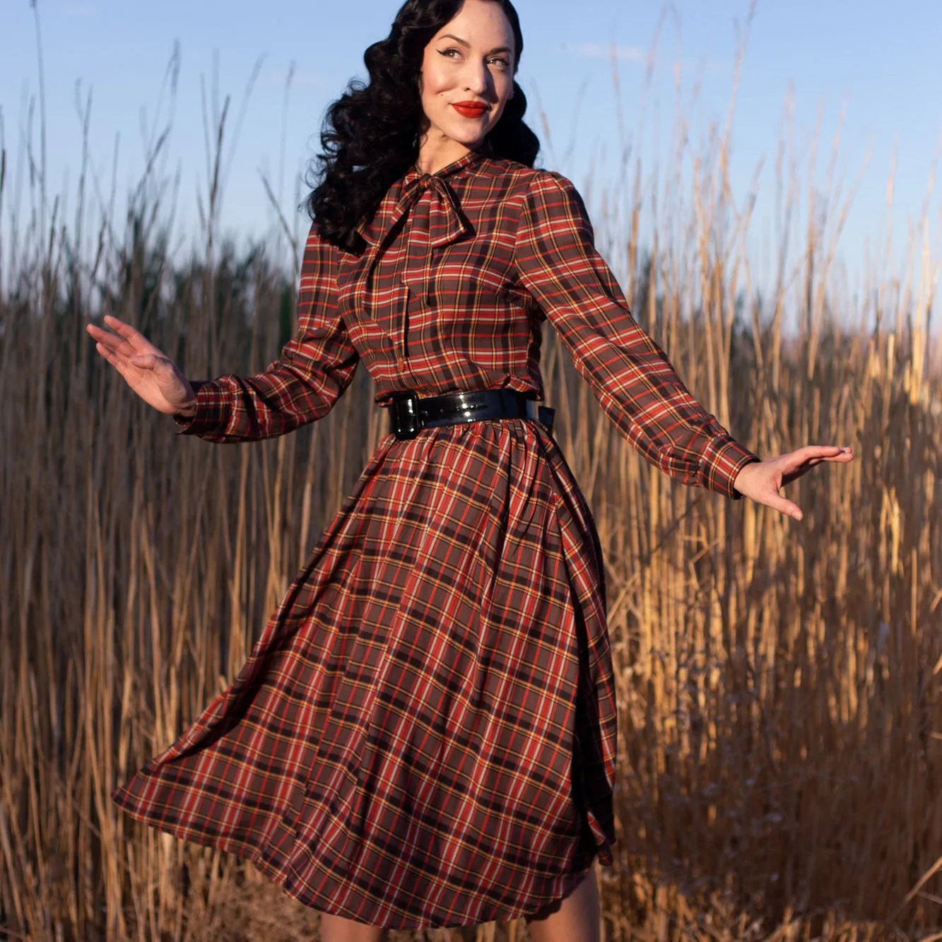 Tatyana Clara Skirt rok Harvest Plaid ruit