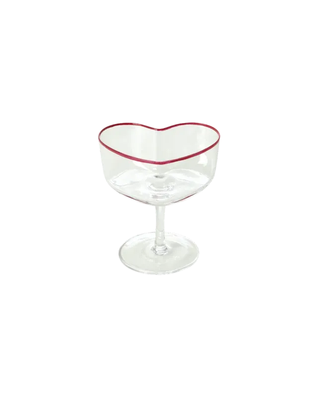Amiek Hart champagneglas coupe rood glas liefde