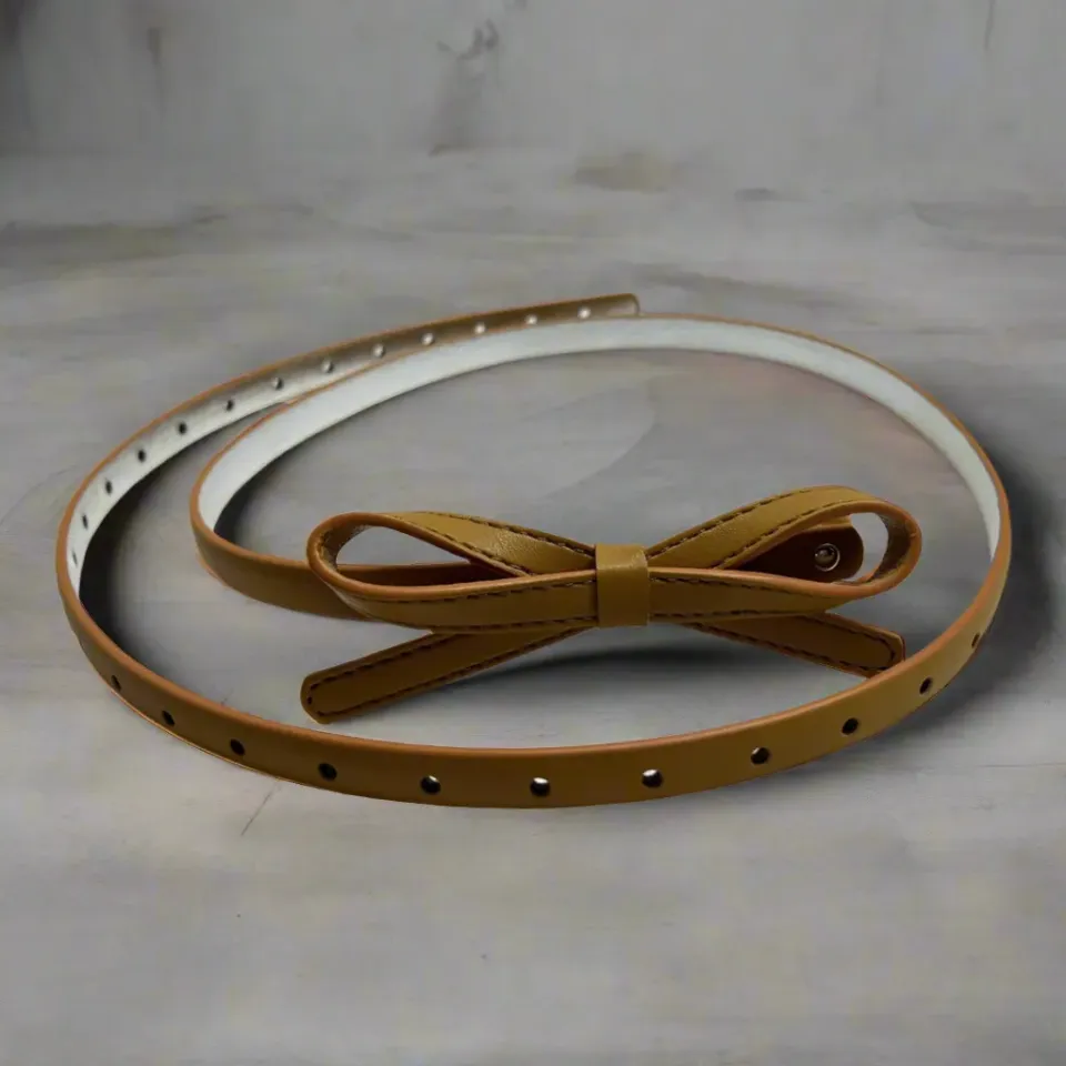 Tatyana Ribbon Retro Style Adjustable Belt riem bruin verstelbaar