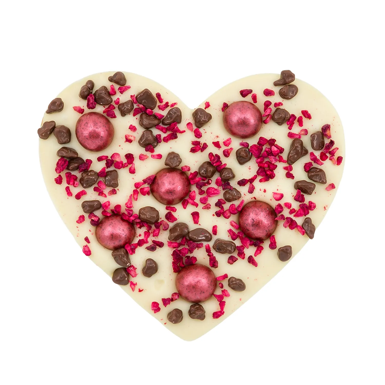 Love in a Box Valentijn witte chocolade hart 110g framboos