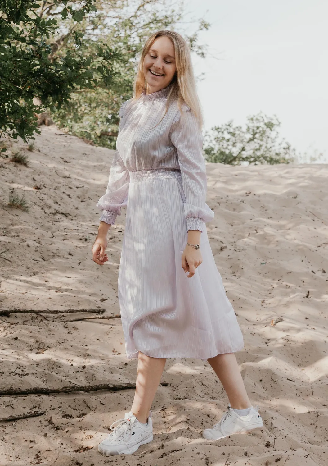 LOVEDRUNKY Shiny Maxi Jurk Lila – lange lengte