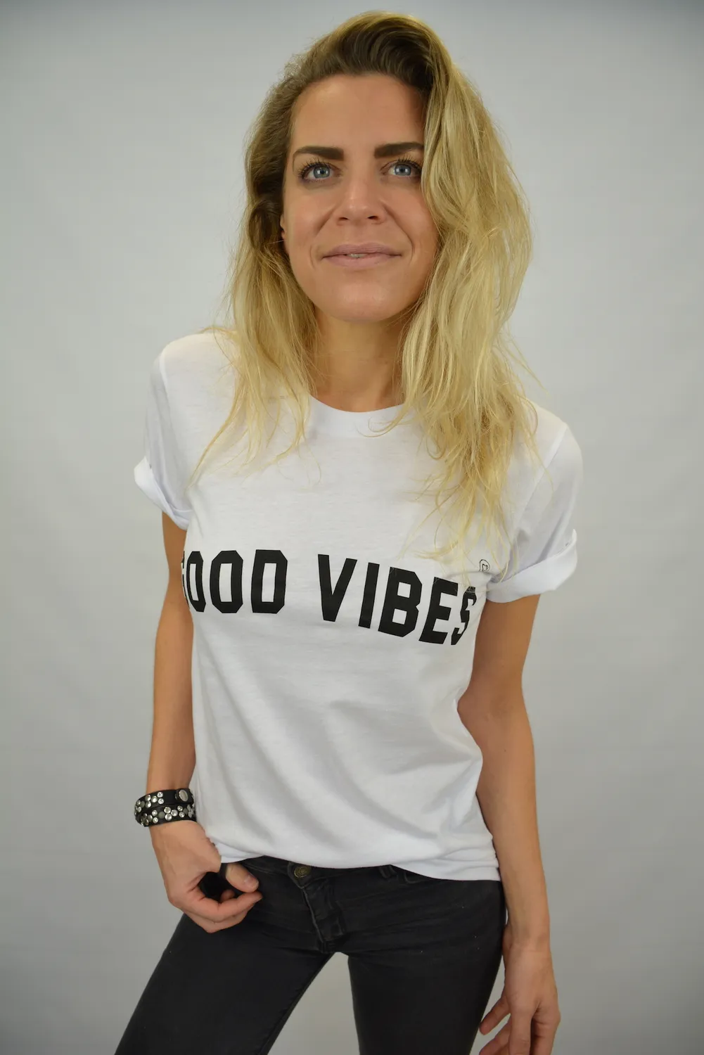 LOVEDRUNKY Good Vibes T-shirt wit losse fit