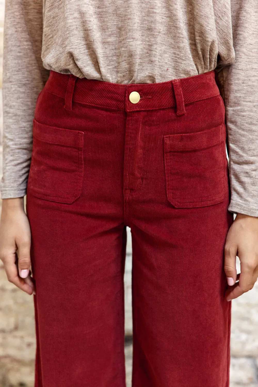 La Petite Etoile Atlanty broek brique wijd fluweel