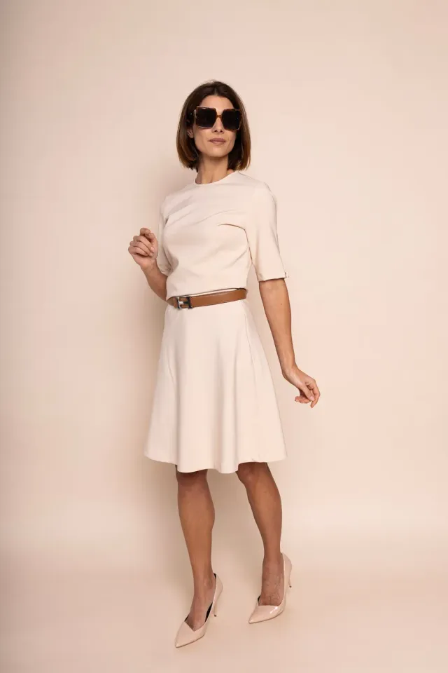 Laboutiek Flare Skirt rok zand stretch knielengte
