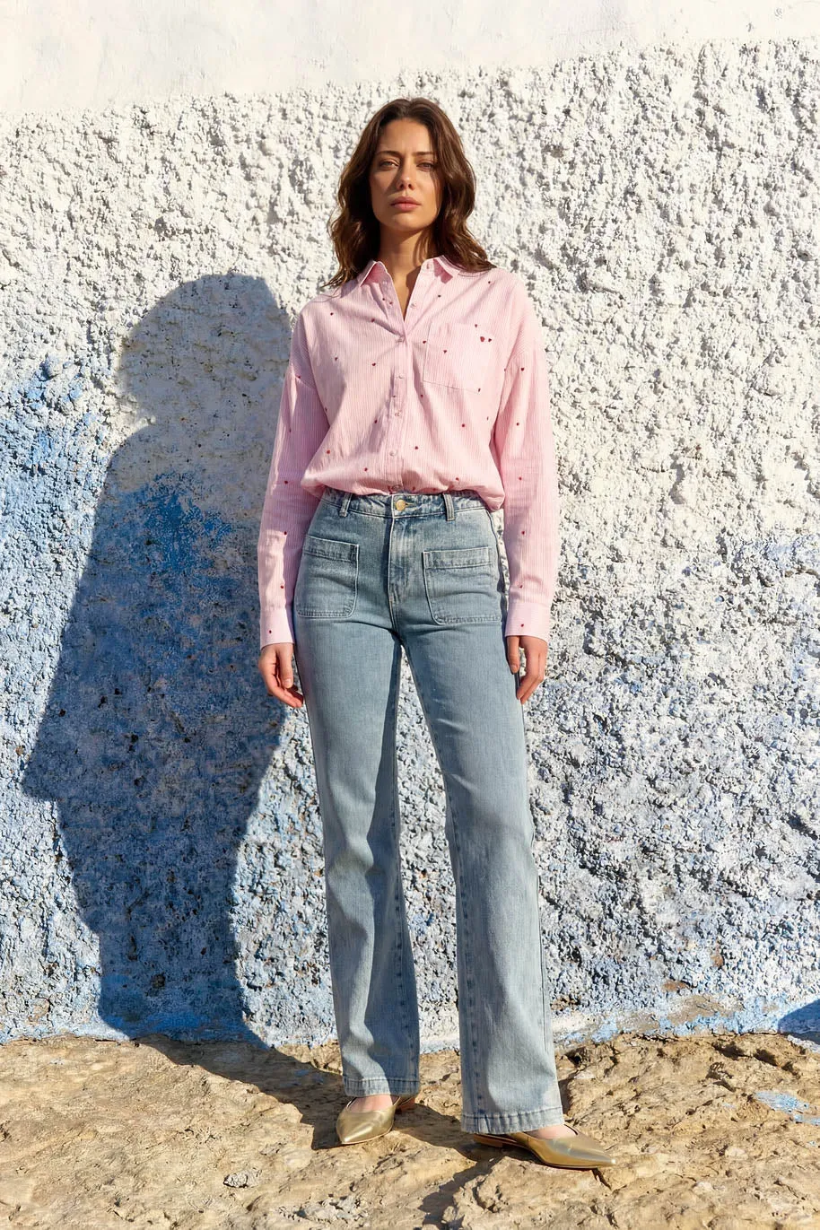 La Petite Etoile Sonny flare jeans marble wash