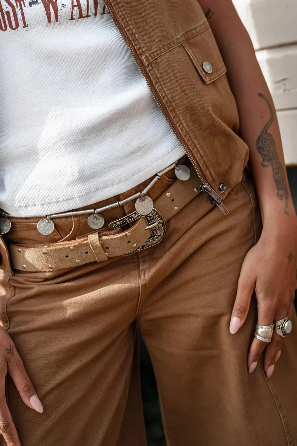 Amiek Ava Belt Short riem ketting bruin