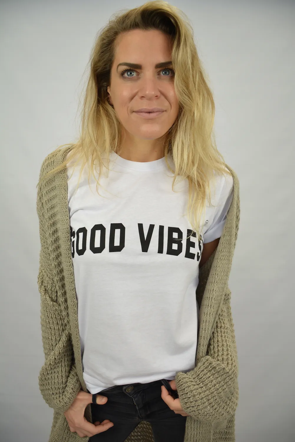 LOVEDRUNKY Good Vibes T-shirt wit losse fit