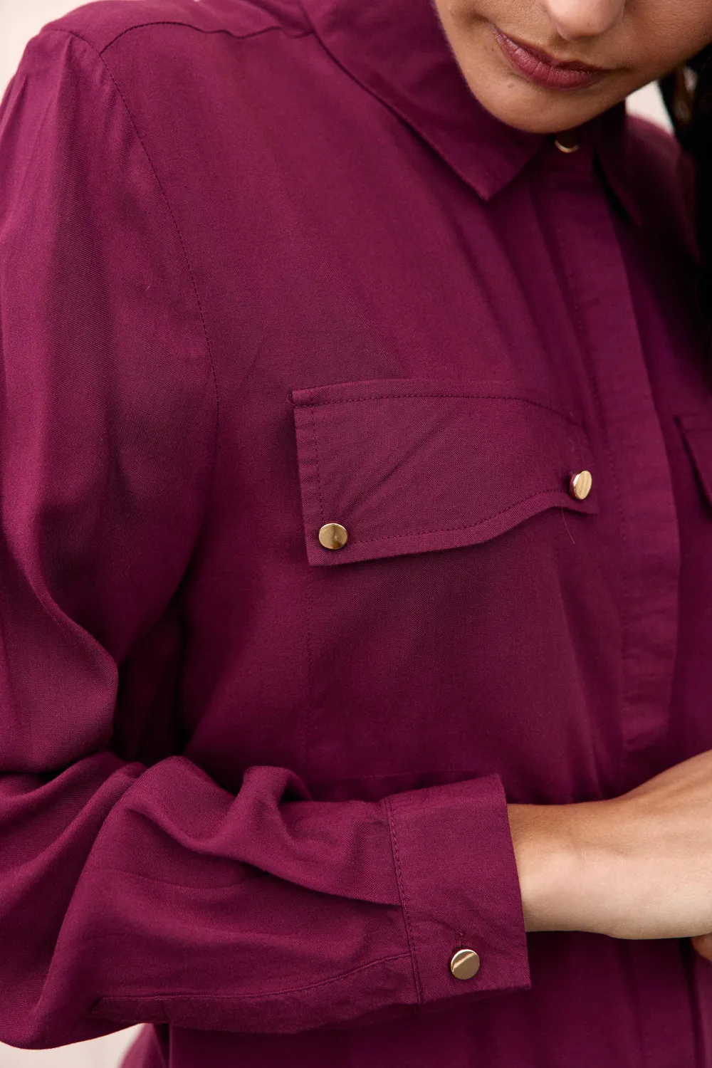 La Petite Etoile Ceres blouse bordeaux lange mouw