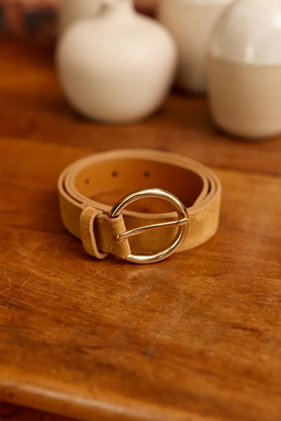 La Petite Etoile Dixon riem camel suède leer