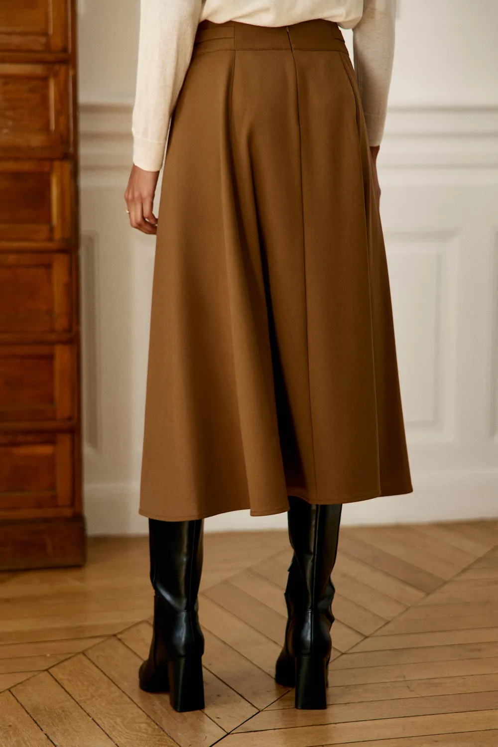 La Petite Etoile Juliette rok camel midi wijd