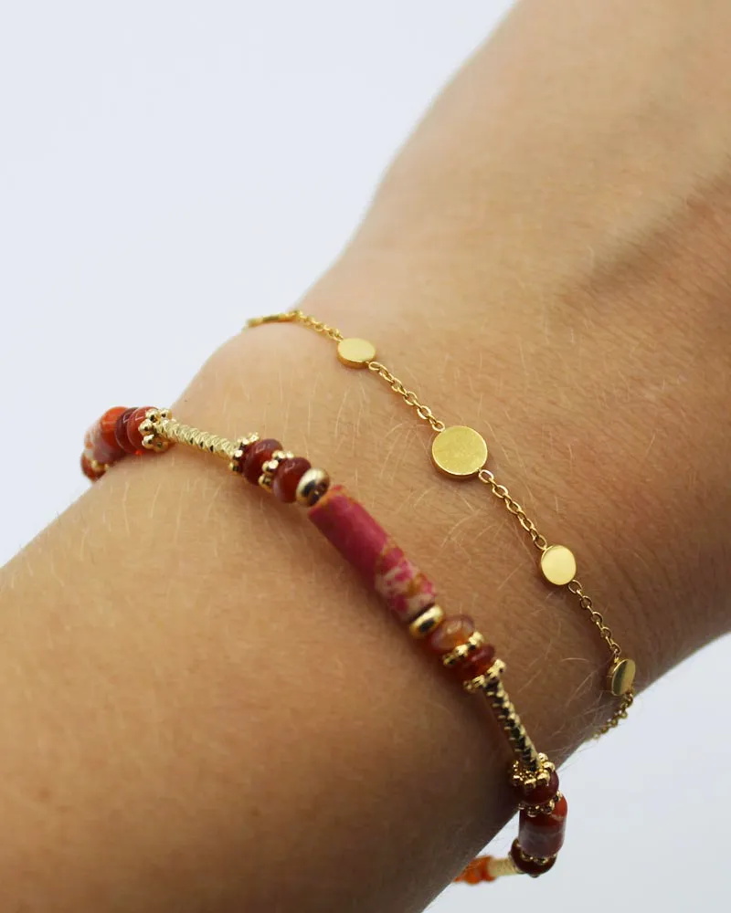 LOVEDRUNKY Coins Circle armband goud verstelbaar