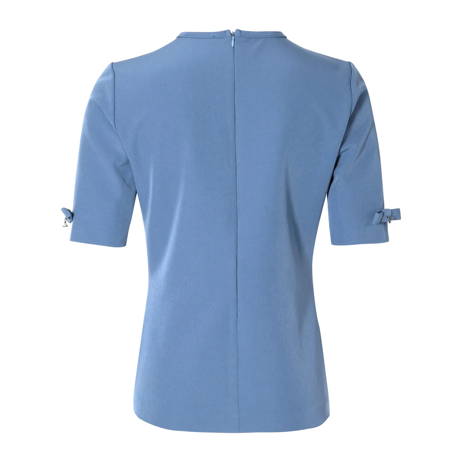 Laboutiek Clean Tee With Bows T-shirt Oceaanblauw Getailleerd