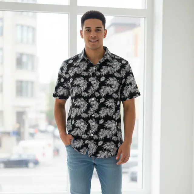Tatyana Harvey Shirt palmprint overhemd zwart wit M sample